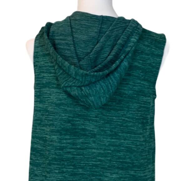 LOGO Women's Vest Green Knit Hooded Open Front Size Casual Athleisure Size XS - Picture 9 of 13